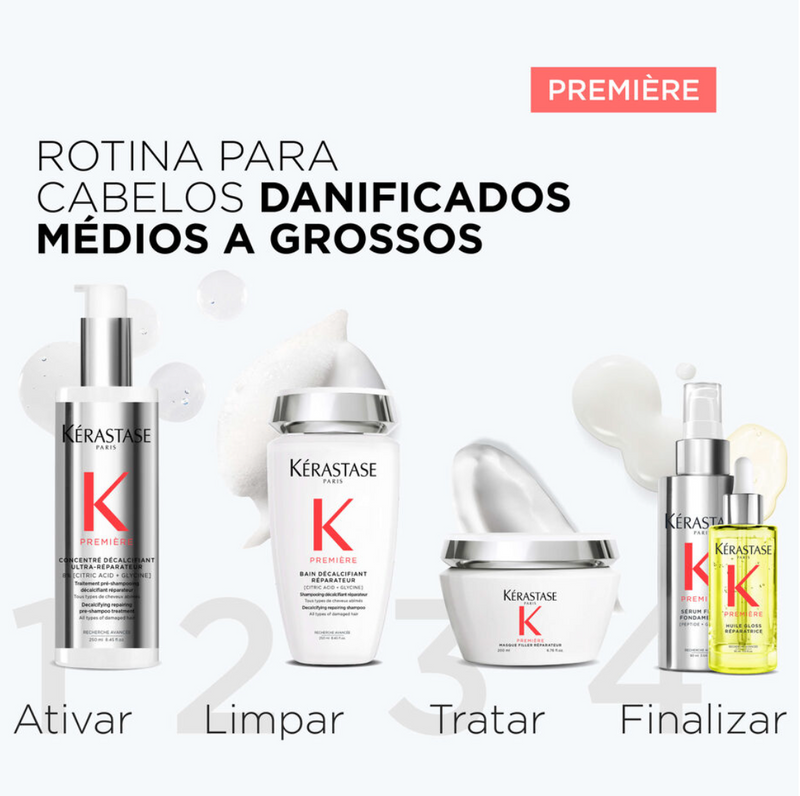Tratamento Completo para Cabelos Danificados Médios a Grossos Kérastase Première